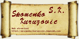 Spomenko Kuruzović vizit kartica